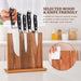 Acacia Wood Magnetic Knife Block – Kitchen Knife Rack with Strong Magnets