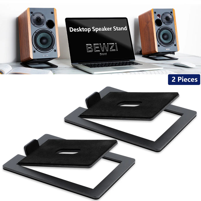 Desktop Speaker Stands — Carbon Steel 2‑Pack for Improved Stereo Sound & Vibration Reduction