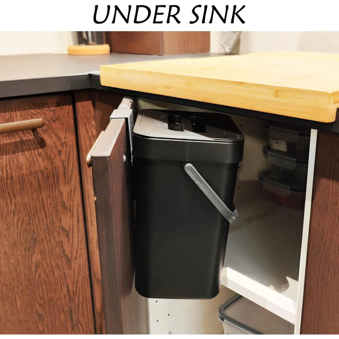 Countertop Compost Bin with Lid – Hanging or Freestanding Kitchen & Bathroom Bin (3L/5L)