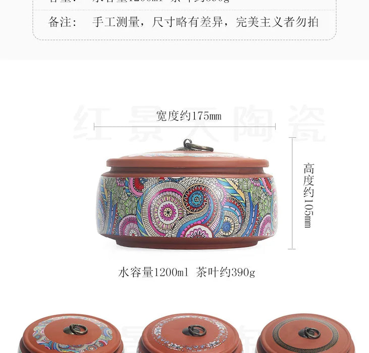 Purple Clay Ceramic Tea Caddy – 18 x 10 cm Sealed Coffee & Candy Canister