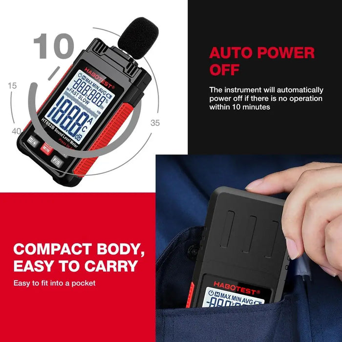 Digital Handheld Sound Level Meter HT602A / HT602B — 30–130 dB Mini Decibel Meter