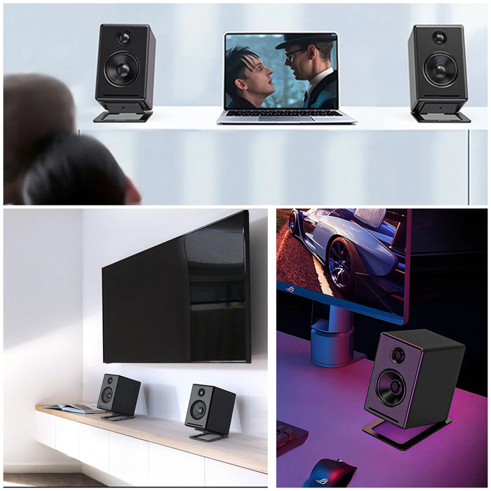 Desktop Speaker Stand (Single) — Carbon Steel Base for Laptop & Desktop Speakers, Shock-Absorbing