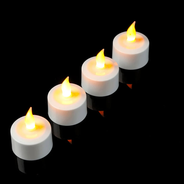 Rechargeable LED Tea Candles — Warm Yellow Flameless Pillars (1–4 pcs)