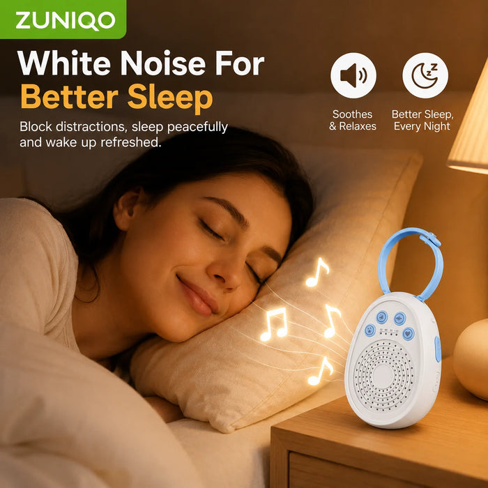 Portable White Noise Machine for Babies — 20 Soothing Sounds, USB Rechargeable & Battery