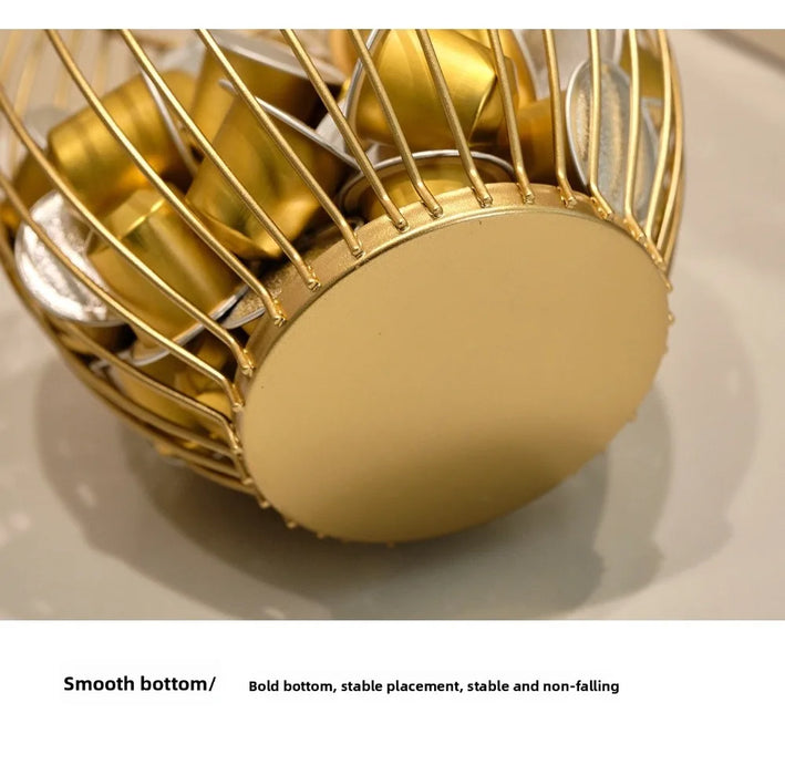 Large Capacity Iron Coffee Pod Holder – Stackable Capsule Storage (Black or Gold)