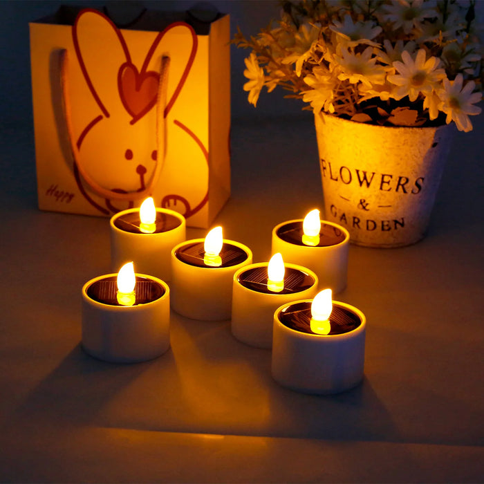 Rechargeable LED Tea Lights 6‑pack — Flameless Flicker, Remote & Timer, USB Multi‑Charge