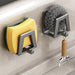 Self‑Adhesive Carbon Steel Sponge Holder — Sink & Bathroom Organiser, Black/Gray/White