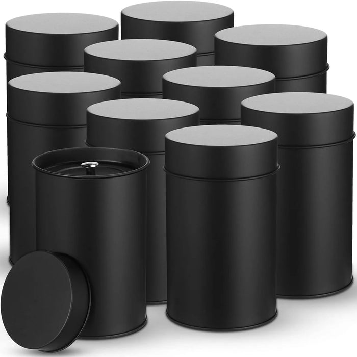 4-Piece Tinplate Storage Cans with Sealed Double Lids – For Loose Tea, Coffee & Spices