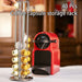 Silver Rotating Coffee Capsule Rack – 360° Base, Holds 40 Pods