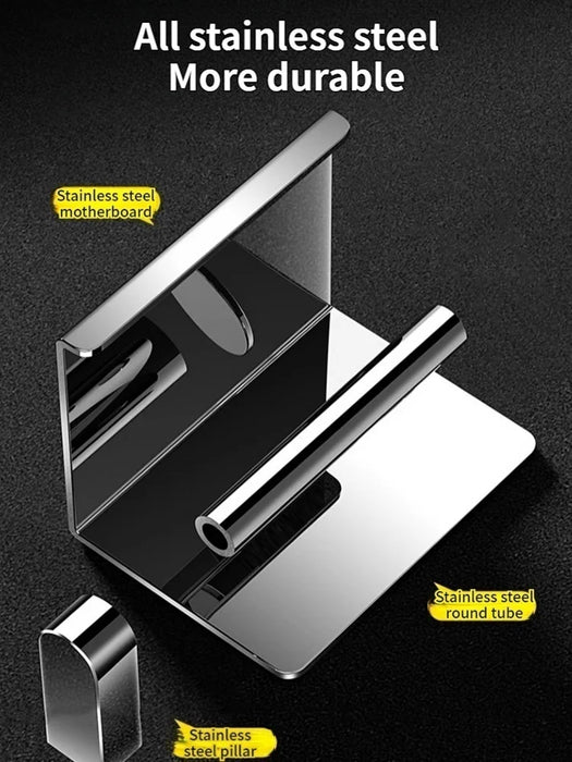 Stainless Steel Wall-Mounted Paper Towel & Toilet Roll Holder