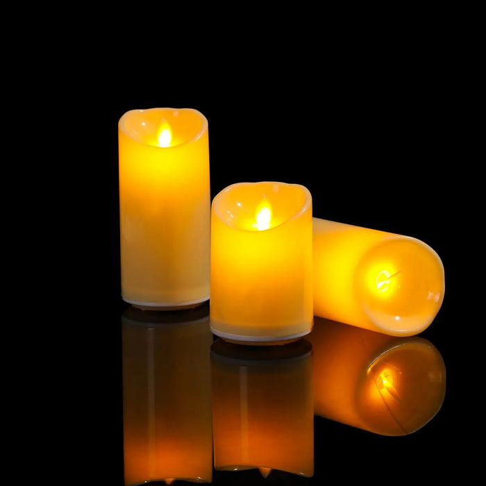 Flameless USB Moving Wick Candles with Remote — Rechargeable Decorative Pillars