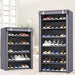 Multi-Tier Shoe Cabinet with Dust-Proof Rolling Shutter — 6/8/10 Tiers, Space-Saving
