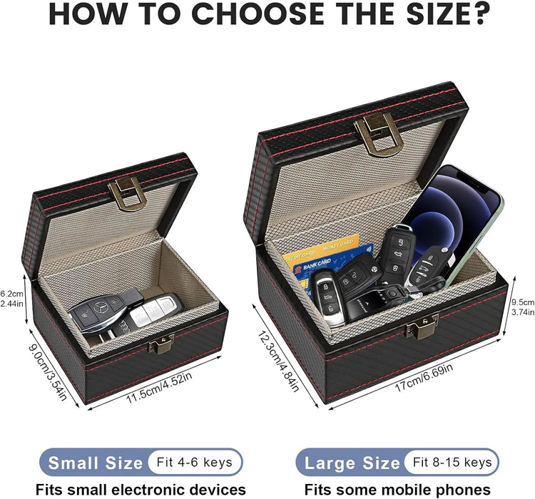 Anti-Theft Faraday Box & Bag for Key Fob — RFID Key Fob Protector for Keyless Cars