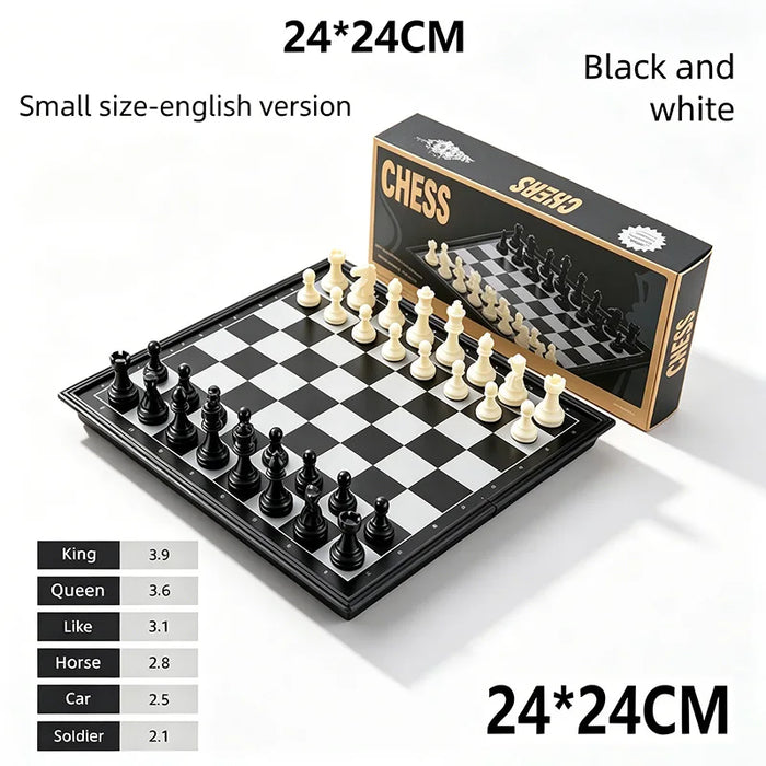 24cm Foldable Magnetic Chess Set — Tabletop Game (QLYX02)