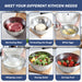TastyWay Stainless Steel Bowls — S, M, L Vintage Silver Mixing & Serving Set