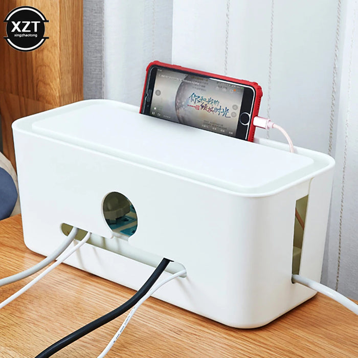 USB Cable & Power Strip Storage Box — Cable Organiser, 31 x 14 x 13 cm