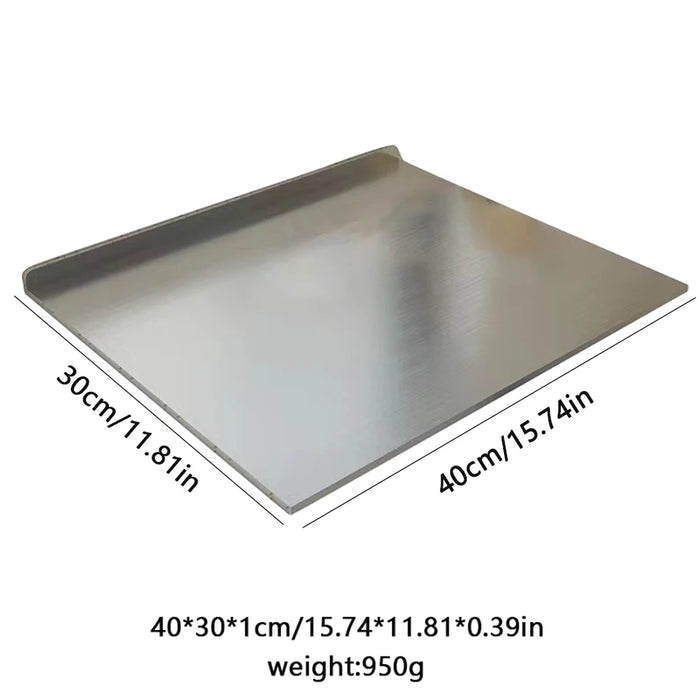 L-shaped Stainless Steel Double-Sided Chopping Board — Large Cutting & Kneading Panel