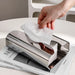 Stainless Steel Tissue Box — Irregular Pull-Paper Dispenser (Silver)