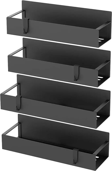Magnetic Fridge Shelf Spice Rack – Black, Space‑Saving Kitchen Organiser
