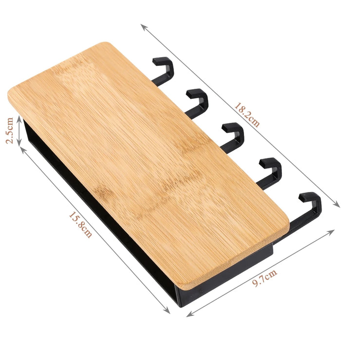 Personalised Engraved Bamboo Key Holder – 5-Hook Wall Rack