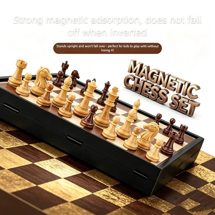 24cm Foldable Magnetic Chess Set — Tabletop Game (QLYX02)