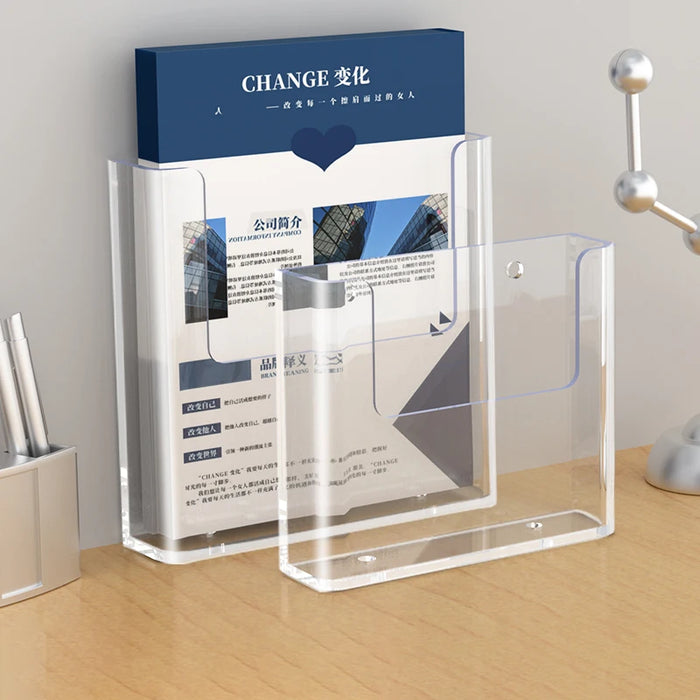 A4/A5 Wall-Mounted Clear Acrylic Brochure & Flyer Holder — Magnetic Options