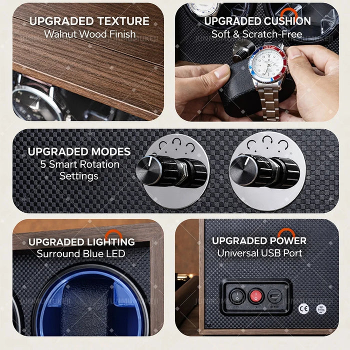 Single Automatic Watch Winder — Compact Rotating Desktop Winder