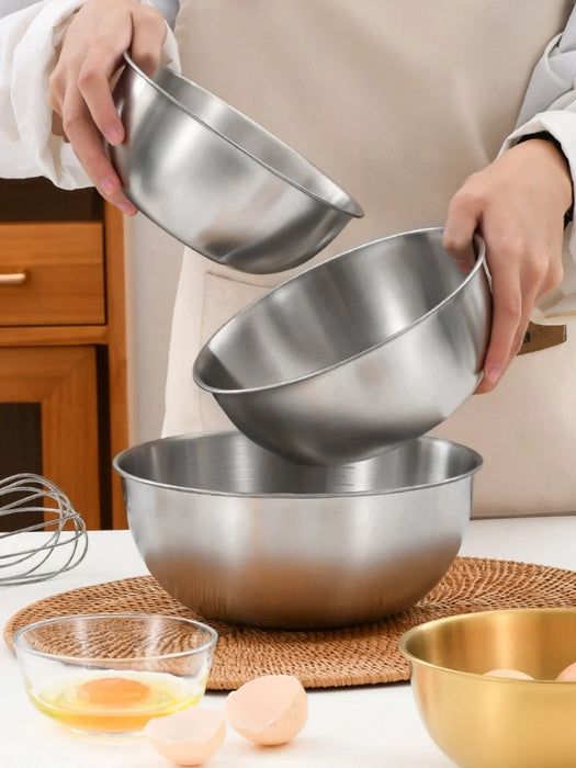 Stainless Steel Cooking Mixing Bowl with Scale — Large Capacity