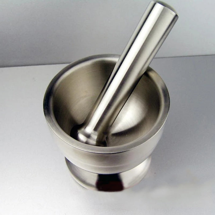 Stainless Steel Mortar and Pestle Set — Garlic & Spice Grinder (2-piece)