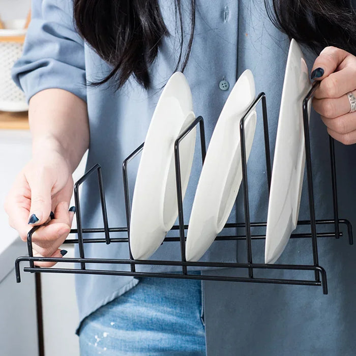 Iron Art Multi-Layer Kitchen Rack — Space-Saving Cutting Board & Lid Organiser