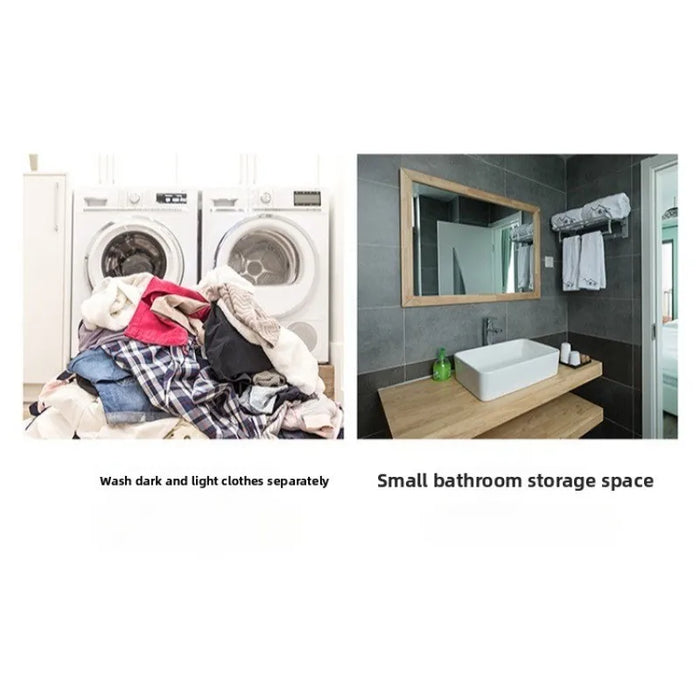 Large Foldable Laundry Hamper with Handles — Fabric Sorting Basket, Collapsible Organiser