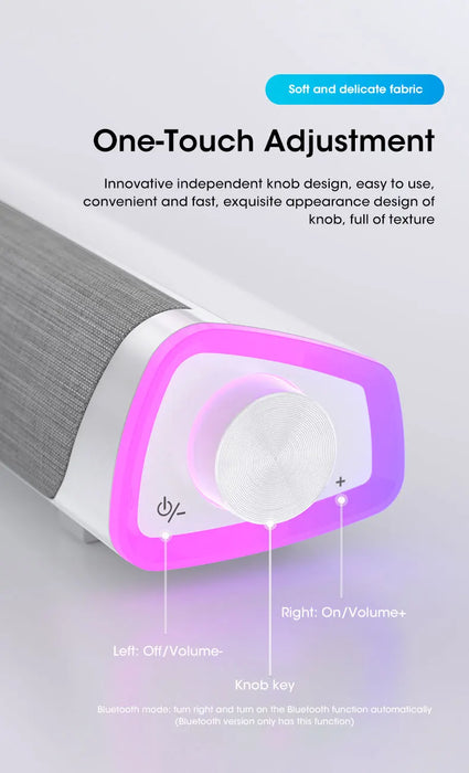 4D Stereo Sound Bar Speaker — Bluetooth 5.0, USB-Powered, AUX