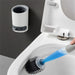 Refillable Detergent Toilet Brush Set — Wall-Mounted Silicone TPR Brush with Holder