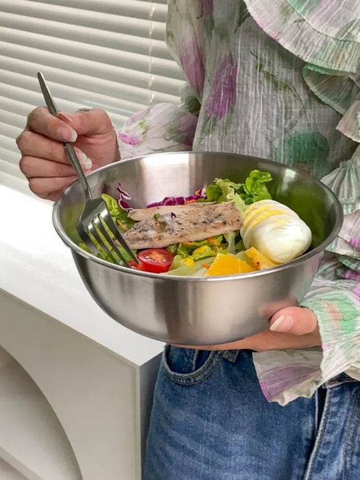 Stainless Steel Cooking Mixing Bowl with Scale — Large Capacity