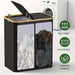Foldable 2-Section Laundry Hamper with Lid — Bamboo Handles & Removable Bag