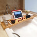 Adjustable Wooden Bath Tray — Extendable Bathtub Rack & Storage Shelf