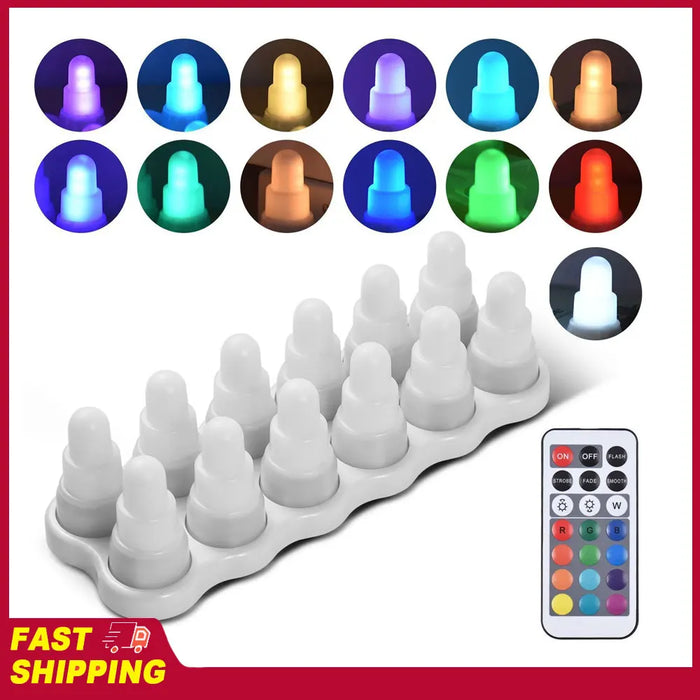 12-Pack USB Rechargeable Flameless LED Tealight Candles with Remote & Timer
