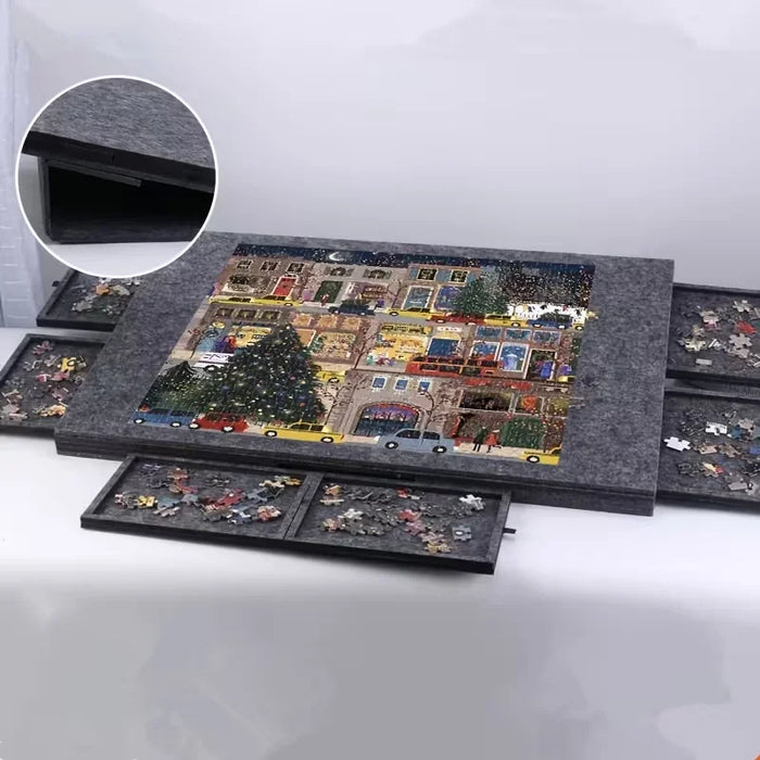 Tilting Puzzle Board with Stand and Cover — Portable 1000‑Piece Jigsaw Table with 6 Drawers