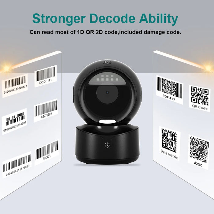 NETUM NT-A5 Desktop 2D QR Barcode Scanner — Hands‑Free USB Omnidirectional Reader