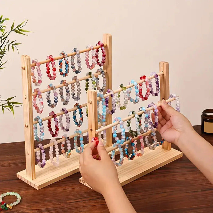 Pine Jewellery Storage Rack – Desktop Bracelet & Watch Display (2/3/4 tiers)