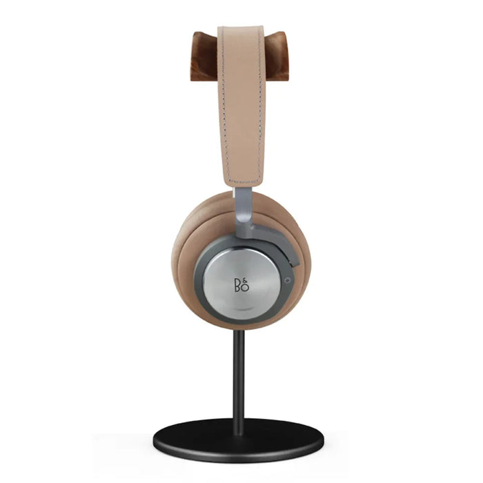 Walnut Wood & Aluminium Headphone Stand with Solid Metal Base — Desk Headset Holder