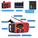 2000mAh Emergency Radio with 3-LED Torch, Solar & Hand-Crank Charging (FM/AM/WB)