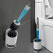 Refillable Detergent Toilet Brush Set — Wall-Mounted Silicone TPR Brush with Holder