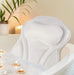 Bath Pillow for Neck & Back Support with Strong Suction Cups — Soft Spa Cushion (White)