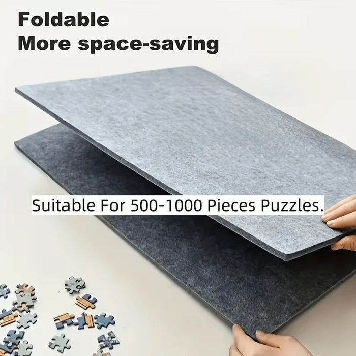 Foldable Puzzle Sorting Board with Stand & Lid — Felt Mat Holds 1,000 Pieces