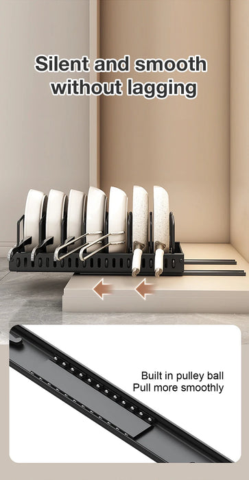Pull-Out Kitchen Organiser — Pots, Pans & Lids, Ready-to-Use Rack