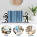 Metal Abstract Art Bookends — Non-Slip Heavy-Duty Shelf Supports (Set of 2)