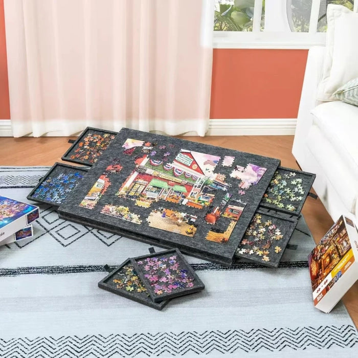 Portable Felt Puzzle Board Set — Foldable with Bracket Cover, Home & Office Organiser