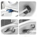 Silicone Toilet Brush with Flat Flexible Head and Wall-Mounted Holder