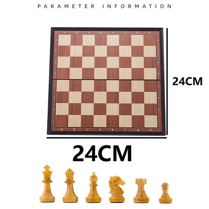 24cm Foldable Magnetic Chess Set — Tabletop Game (QLYX02)